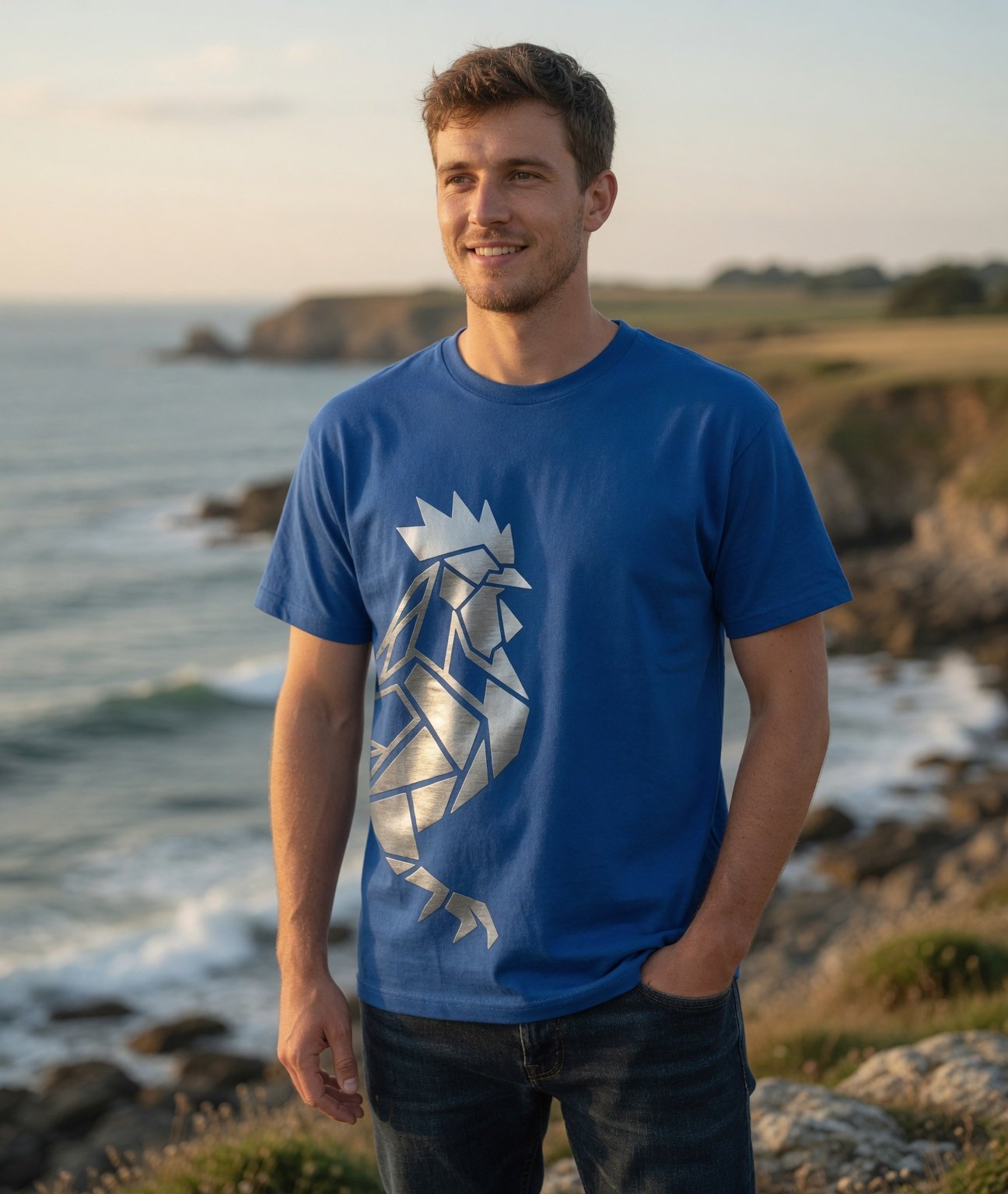 T-shirt Bleu France - Coq Argent Métallisé - Série Limitée et Numérotée – Image 5