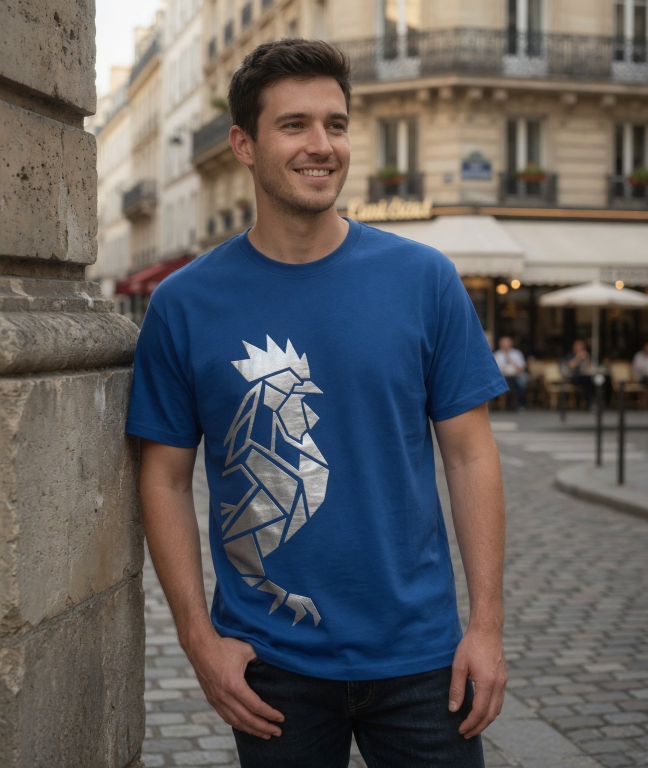 T-shirt Bleu France - Coq Argent Métallisé - Série Limitée et Numérotée – Image 6