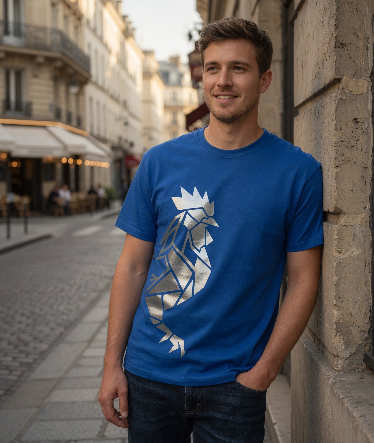 T-shirt Bleu France - Coq Argent Métallisé - Série Limitée et Numérotée – Image 8